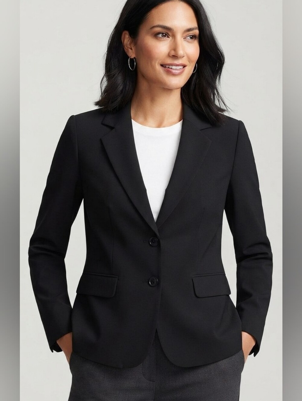 The Limited Classic Black Two-Button Blazer Jacket Size 10 EUC Workwear